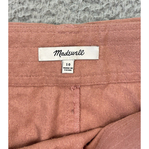 Madewell Portside Faux Wrap Skirt Womens Size 10 Blush Pink Raw Silk Mini - Picture 2 of 10